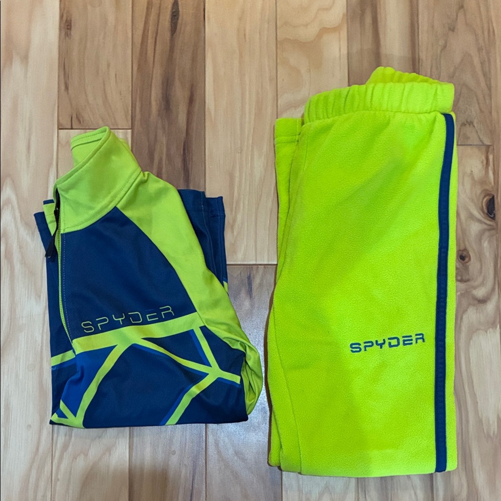 Spyder Bright Yellow and Navy Base Layer Set
